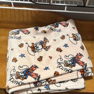 Charming Cowboy Print Throw Blanket